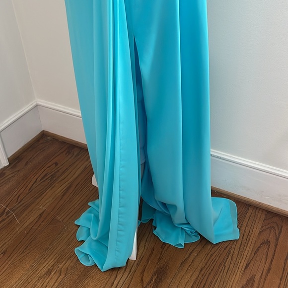 Strapless Formal w/front slit and back draped train- Sz 12 - Picture 10 of 10